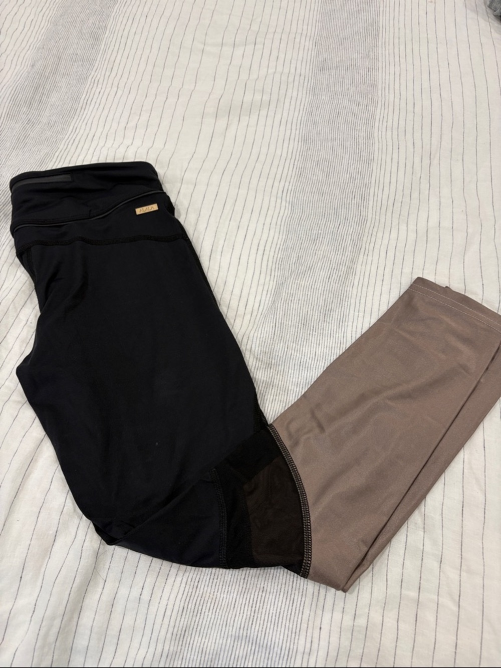 Women’s Alala Two-Tone Active Leggings - Black & Taupe